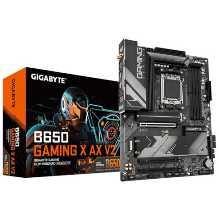 GIGABYTE B650 Gaming X AX V2 Carte mère - AMD Ryzen série 9000, VRM 8+2+2 Phases, jusqu'à 8000 MHz DDR5 (OC), 1xPCIe 5.0 + 2xPCI