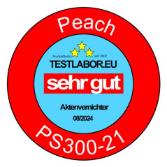 Peach Destructeur de documents et mini aspirateur de table PA105-1 feuille - 4 l - P-4 - CD et cartes de crédit - coupe croisée