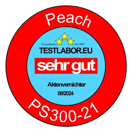 Peach Destructeur de documents et mini aspirateur de table PA105-1 feuille - 4 l - P-4 - CD et cartes de crédit - coupe croisée
