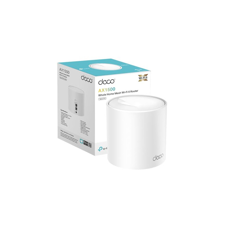 TP-Link Deco WiFi 6 Mesh AX1500Mbps Deco X10(1-Pack), Système WiFi 6 pour Toute la Maison, Installation Facile, Contrôle Parenta TP-Link Deco WiFi 6 Mesh AX1500Mbps Deco X10(1-Pack), Système WiFi 6 pour Toute la Maison, Installation Facile, Contrôle Parenta