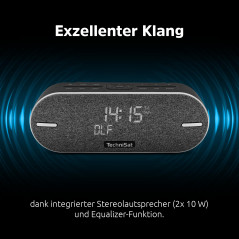 TechniSat DIGITRADIO BT 2 Haut-Parleur Bluetooth, Portable, de qualité supérieure, avec Radio numérique Dab+, FM, Horloge, minut