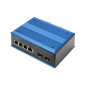 DIGITUS Commutateur de réseau - 6 Ports Gigabit Ethernet - 4X RJ45 + 2X SFP - IP40 - 10/100/1000 Mbit/s - Montage sur Rail DIN -