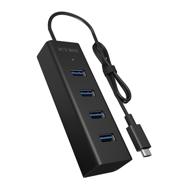 RaidSonic ICY Box Hub USB 3.0 à 4 Ports (4X USB-A 3.0), Connexion USB-C 3, câble intégré, boîtier en Aluminium, IB-HUB1409-C3 RaidSonic ICY Box Hub USB 3.0 à 4 Ports (4X USB-A 3.0), Connexion USB-C 3, câble intégré, boîtier en Aluminium, IB-HUB1409-C3