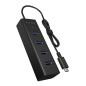 RaidSonic ICY Box Hub USB 3.0 à 4 Ports (4X USB-A 3.0), Connexion USB-C 3, câble intégré, boîtier en Aluminium, IB-HUB1409-C3 RaidSonic ICY Box Hub USB 3.0 à 4 Ports (4X USB-A 3.0), Connexion USB-C 3, câble intégré, boîtier en Aluminium, IB-HUB1409-C3