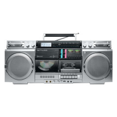 Muse M-380GBS Boombox Cassettes rétro avec Lecteur CD, AUX et Bluetooth, Compatible Smartphone, enregistreur Cassette, Design Vi