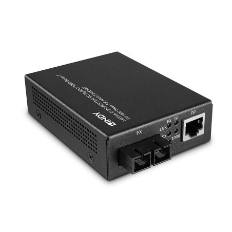 LINDY 25119 Convertisseur de médias SC 10/100/1000 Base-T vers 1000 Base-FX, Multimode