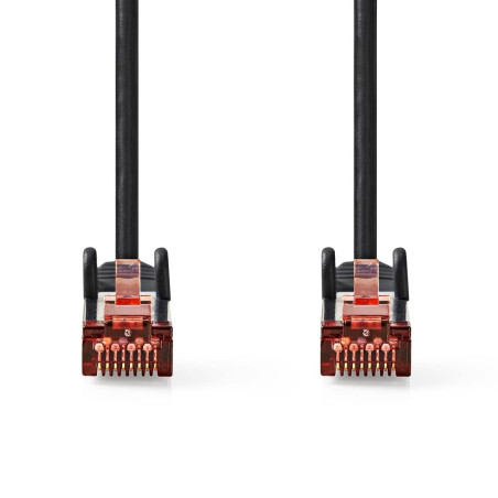 NEDIS Câble réseau catégorie 6 - Fiche RJ45 - Connecteur RJ45 - S/FTP - 1,50 m - Rond - LSZH - Noir - Étiquette