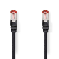 NEDIS Câble réseau catégorie 6 - Fiche RJ45 - Connecteur RJ45 - S/FTP - 1,50 m - Rond - LSZH - Noir - Étiquette