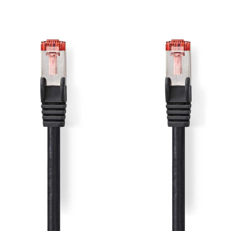 NEDIS Câble réseau catégorie 6 - Fiche RJ45 - Connecteur RJ45 - S/FTP - 1,50 m - Rond - LSZH - Noir - Étiquette
