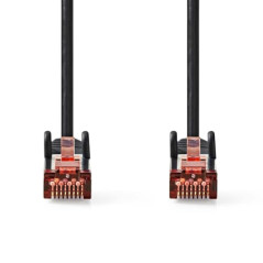 NEDIS Câble réseau catégorie 6 - Fiche RJ45 - Connecteur RJ45 - S/FTP - 1,50 m - Rond - LSZH - Noir - Étiquette
