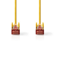 NEDIS Câble réseau CAT6 - Fiche RJ45 - Connecteur RJ45 - S/FTP - 2 m - Rond - LSZH - Jaune - Étiquette