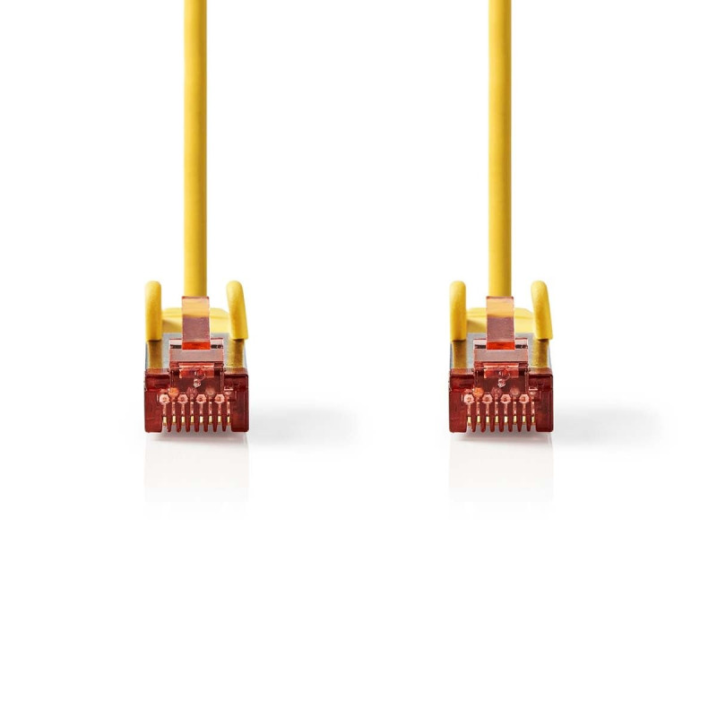 NEDIS Câble réseau CAT6 - Fiche RJ45 - Connecteur RJ45 - S/FTP - 2 m - Rond - LSZH - Jaune - Étiquette NEDIS Câble réseau CAT6 - Fiche RJ45 - Connecteur RJ45 - S/FTP - 2 m - Rond - LSZH - Jaune - Étiquette