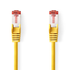NEDIS Câble réseau CAT6 - Fiche RJ45 - Connecteur RJ45 - S/FTP - 2 m - Rond - LSZH - Jaune - Étiquette