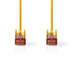 NEDIS Câble réseau CAT6 - Fiche RJ45 - Connecteur RJ45 - S/FTP - 2 m - Rond - LSZH - Jaune - Étiquette