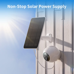 SwitchBot Panneau Solaire pour Caméra Extérieur, Panneau Solaire 5W pour Caméra de Sécurité Rechargeable, Réglable à 360°, Alime