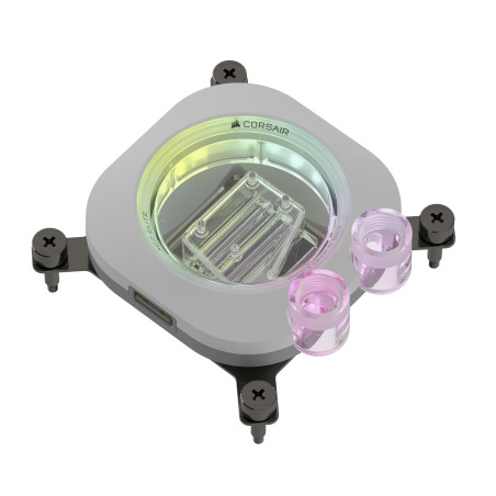 CORSAIR iCUE Link XC7 RGB Elite Waterblock pour Processeur - Chambre de Circulation du Flux Transparente - Compatible avec Les s