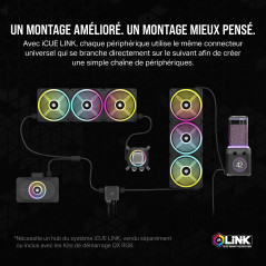CORSAIR iCUE Link XC7 RGB Elite Waterblock pour Processeur - Chambre de Circulation du Flux Transparente - Compatible avec Les s