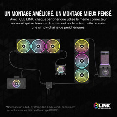 CORSAIR iCUE LINK XC7 RGB ELITE Waterblock pour Processeur - Chambre de Circulation du Flux Transparente - Compatible avec les s