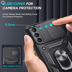 LeYi Coque pour Samsung Galaxy S21 5G avec Anneau Support, 360 Full Protection de la Caméra en PC Dur Anti-Chut Renforcée Armor 
