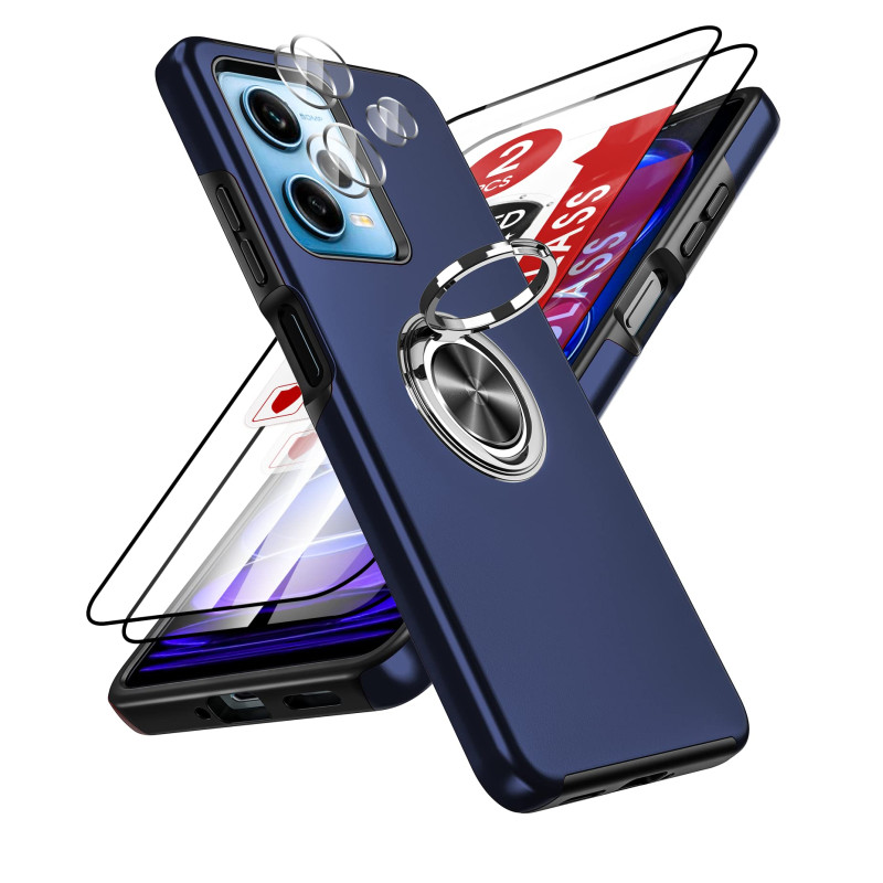 LeYi Coque pour Xiaomi Redmi Note 12 Pro 5G(Pas 4G)/ Poco X5 Pro 5G avec 2 Verre Trempé, 2 Protection Camera et Anneau Telephone LeYi Coque pour Xiaomi Redmi Note 12 Pro 5G(Pas 4G)/ Poco X5 Pro 5G avec 2 Verre Trempé, 2 Protection Camera et Anneau Telephone