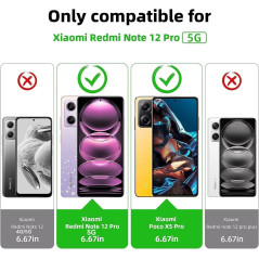 LeYi Coque pour Xiaomi Redmi Note 12 Pro 5G(Pas 4G)/ Poco X5 Pro 5G avec 2 Verre Trempé, 2 Protection Camera et Anneau Telephone