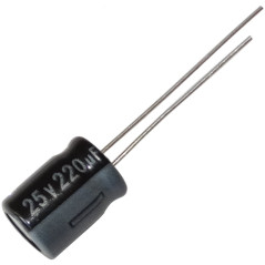 Aerzetix: 10x Condensateur électrolytique Chimique 220µF ± 20% 25V THT 105°C 2000h Ø8x12mm Radial
