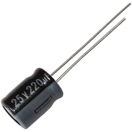 Aerzetix: 10x Condensateur électrolytique Chimique 220µF ± 20% 25V THT 105°C 2000h Ø8x12mm Radial