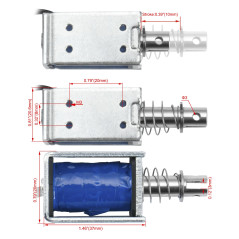 Heschen Électroaimant solénoïde HS-0837 DC24V 15N 10mm course Pull Type cadre ouvert