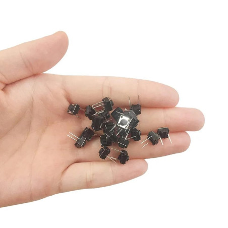 Interrupteur à bouton tactile, 6 x 6 x 5 mm, horizontal, 3,5 mm de long, 2 broches, 50 spst interrupteur à bouton, pour plaque d