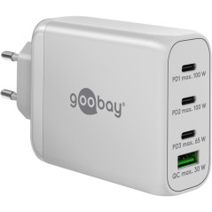 goobay Multiport Power Delivery Chargeur USB C 100 W/Bloc d'alimentation Compact Ultra Rapide pour 4 appareils/Port USB Quick Ch