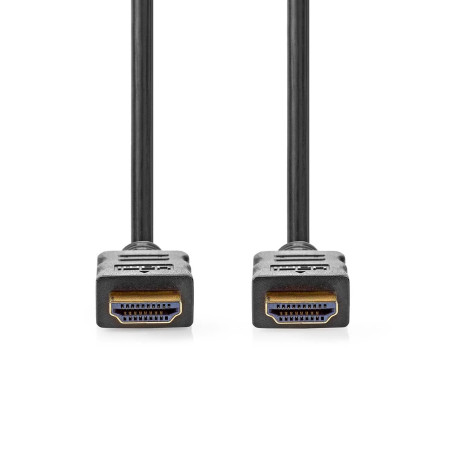 NEDIS Câble HDMI haute vitesse de 1,5 m avec Ethernet, plaqué or [noir]