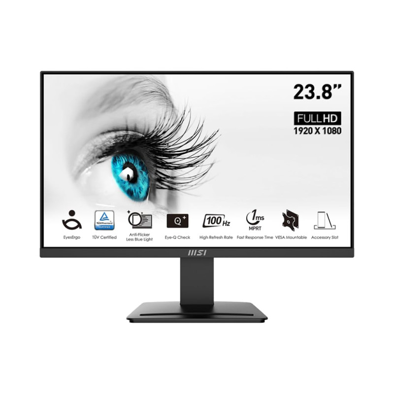 MSI Pro MP2412DE 23,8" FHD (1920 x 1080), 100 Hz, VA Panel, HDMI, DisplayPort, Noir MSI Pro MP2412DE 23,8" FHD (1920 x 1080), 100 Hz, VA Panel, HDMI, DisplayPort, Noir