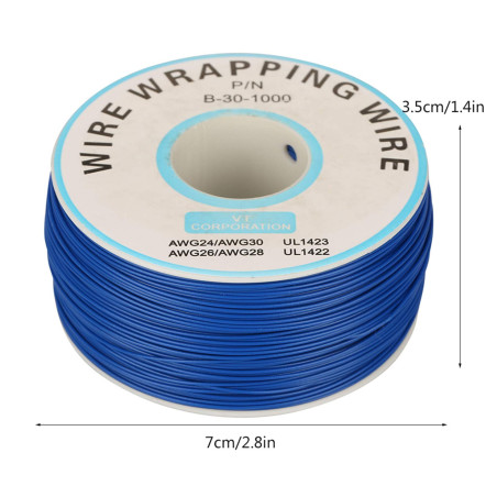 200m Rouleau de Câble Électrique 0.25mm 30AWG 80℃ Câble de Test Isolant PVC Fil Électrique en Cuivre Etamé à un Noyau pour Wrapp