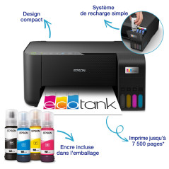 Epson EcoTank ET-2862 Imprimante à Réservoirs D’encre | Maison & Petit Bureau | Wi-Fi | A4 | Imprimer, Copier, Numériser | Jusqu