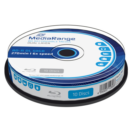 MediaRange MR507 Disque Vierge Blu-Ray - disques Vierges Blu-Ray (Boîte à gâteaux)