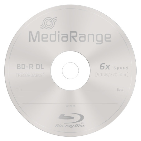 MediaRange MR507 Disque Vierge Blu-Ray - disques Vierges Blu-Ray (Boîte à gâteaux)