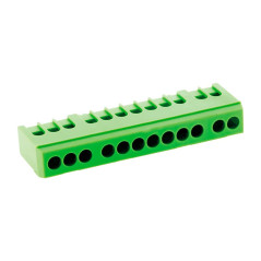 Zenitech - Bornier de terre 12 modules - vert