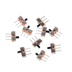 GUMEI 10 pièces 2 Positions Marche/arrêt SPDT 1P2T 3 Broches Panneau PCB Mini Interrupteur à glissière Vertical SS12D00G3