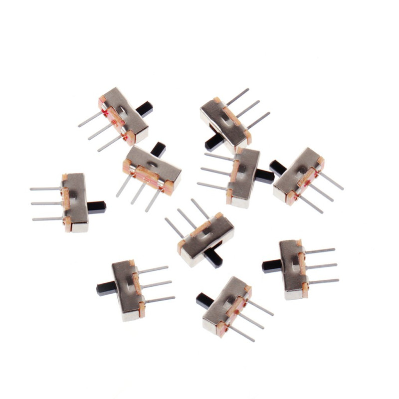GUMEI 10 pièces 2 Positions Marche/arrêt SPDT 1P2T 3 Broches Panneau PCB Mini Interrupteur à glissière Vertical SS12D00G3 GUMEI 10 pièces 2 Positions Marche/arrêt SPDT 1P2T 3 Broches Panneau PCB Mini Interrupteur à glissière Vertical SS12D00G3