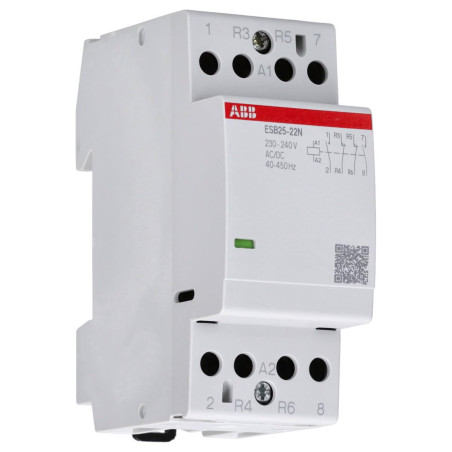 ABB ABB1SAE231111R0622 Contacteur d'installation pour carte de distribution, 4 pôles, 25 A, 220/400 V DC/AC