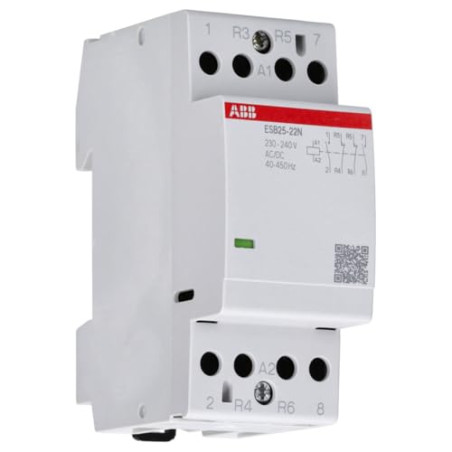 ABB ABB1SAE231111R0622 Contacteur d'installation pour carte de distribution, 4 pôles, 25 A, 220/400 V DC/AC