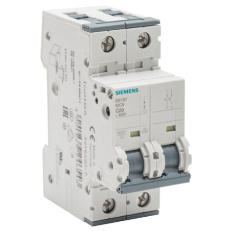 SIEMENS - Disjoncteur électrique bipolaire 20 A courbe C pour parafoudre