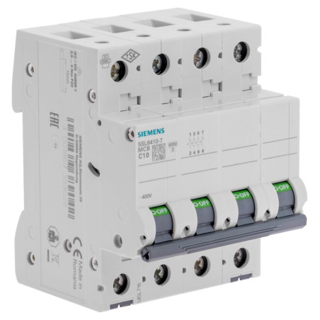 SIEMENS - Disjoncteur tetrapolaire 10A Courbe C