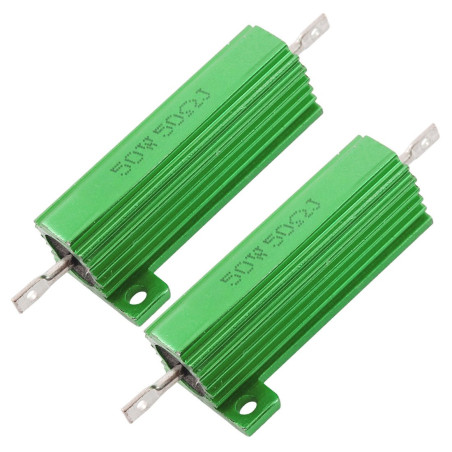 sourcing map 2 pcs sur châssis 50W 50 ohms 5% d'aluminium cas Résistances bobinées