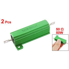 sourcing map 2 pcs sur châssis 50W 50 ohms 5% d'aluminium cas Résistances bobinées