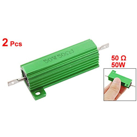 sourcing map 2 pcs sur châssis 50W 50 ohms 5% d'aluminium cas Résistances bobinées