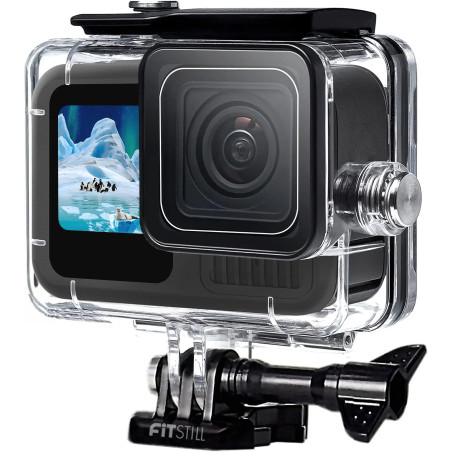 FitStill 60M/196FT Boîtier étanche pour Go Pro Hero 13/Hero 12/Hero 11/Hero 10/Hero 9 Black, boîtier de plongée sous-Marine pour