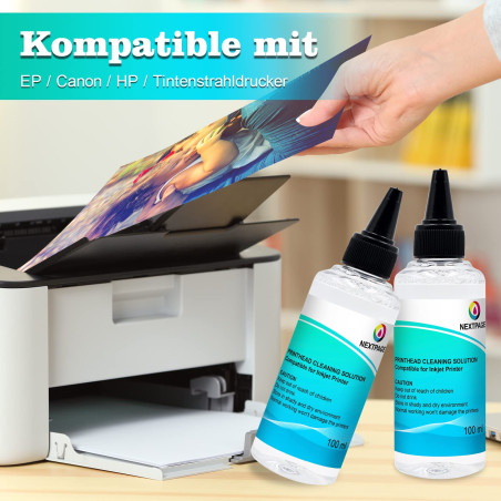 Nextpage Kit de nettoyage de tête d'impression - 100 ml - 2 nettoyeurs de tête d'impression - Pour toutes les imprimantes à jet