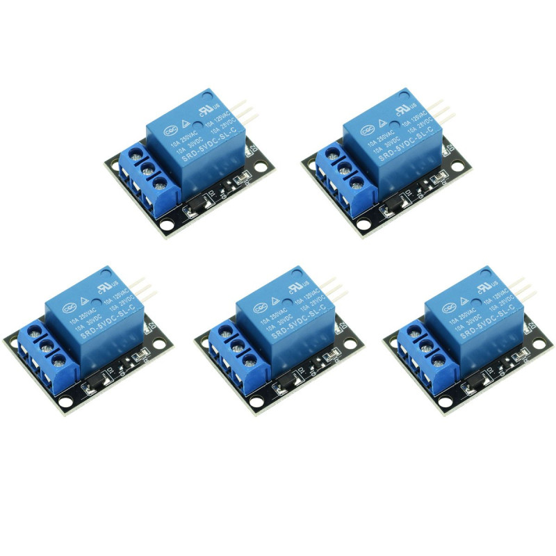 WINGONEER 5PCS KY-019 5V Bouclier de carte de module de relais d'une voie pour PIC AVR DSP ARM pour le relais d'arduino WINGONEER 5PCS KY-019 5V Bouclier de carte de module de relais d'une voie pour PIC AVR DSP ARM pour le relais d'arduino