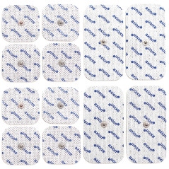 12 électrodes axion 10x5 cm et 5x5 cmm | Compatible avec les appareils Beurer et Sanitas | Electrostimulateur TENS et EMS avec c